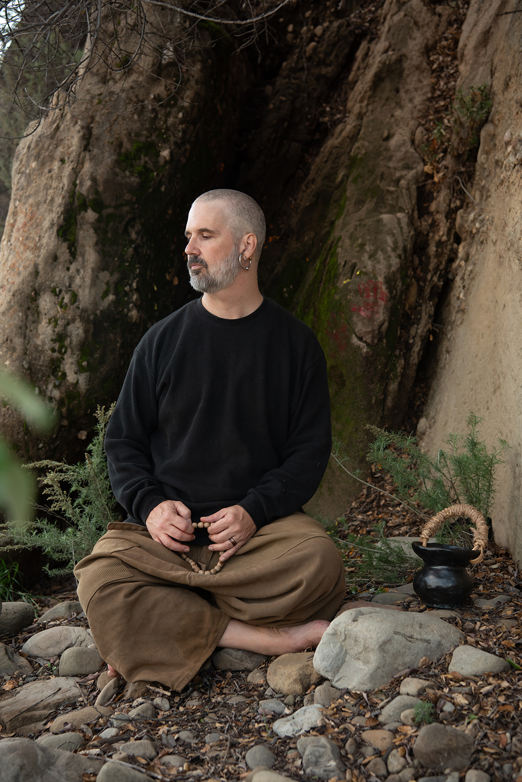 Harshada Wagner meditating